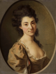 Portrait of a lady with a large decolletage. by Joseph Friedrich August Darbes