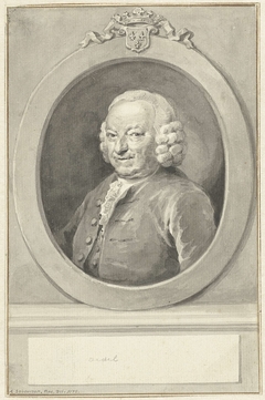 Portret van Johan Hudde Dedel, in ovaal, naar links by Aert Schouman