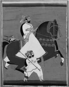 Raja on Horseback Accompanied by His Favorite Attendants by anonymous painter