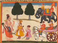 Rama is bowing to Parashurama by Anonymous