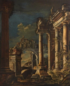 Ruins and Figures by Giovanni Ghisolfi