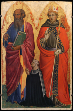 Saint Jean Évangéliste, saint Louis de Toulouse et la donatrice, Catarina dei Franzesi by Tommaso del Mazza