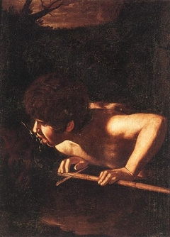Saint John the Baptist at the fountain by Caravaggio