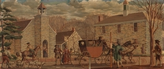 Scene in Poughkeepsie, 1850 (mural study, Poughkeepsie, New York Post Office) by Gerald Sargent Foster