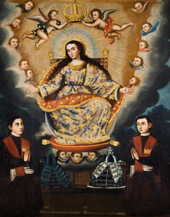Seated Madonna with Graduation of the García Brothers by Marcos Zapata
