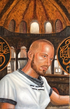 Selfportrait in Hagia Sophia by Petros S. Papapostolou