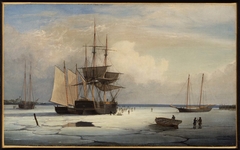 Ships in Ice off Ten Pound Island, Gloucester by Fitz Henry Lane
