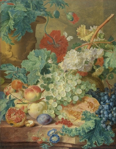 Still Life with Flowers and Fruit by Jan van Huysum
