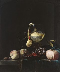 Still Life with Glasses and a Silver Bowl by Willem Kalf