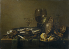 Still Life with Silver Glass and Clock