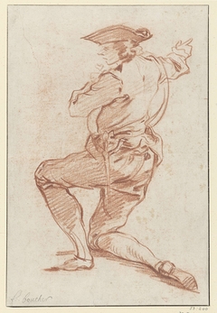 Studie van een knielende jager by François Boucher
