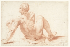 Studie van een zittend mannelijk naakt by Sisto Badalocchio