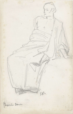 Studie van een zittende figuur by Lawrence Alma-Tadema