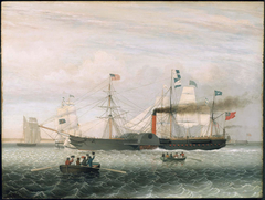 The Britannia Entering Boston Harbor by Fitz Henry Lane
