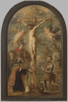 The Crucifixion, with a Bishop, a Saint, and a Donor in Armor by Anthony van Dyck