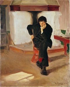 The Dreamer. Portrait of the Painter Torleiv Stadskleiv. by Halfdan Egedius