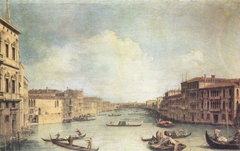 The Grand Canal seen from the Palazzo Balbi towards the Bridge of Rialto by Canaletto