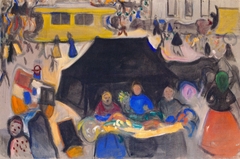 The Hearse on Potsdamer Platz by Edvard Munch