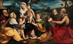 The Holy Family surrounded by Saints by Bonifazio Veronese