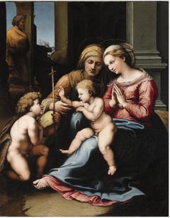 The Holy Family with Saints John the Baptist and Elizabeth by Giulio Romano