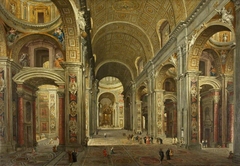 The Interior of St Peter's at Rome (after Panini) by Anonymous