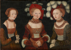 The Princesses Sibylla (1515-1592), Emilia (1516-1591) and Sidonia (1518-1575) of Saxony by Lucas Cranach the Elder