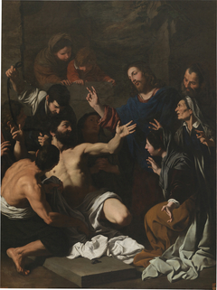 The raising of Lazarus by Pietro Novelli