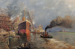 The Stettin Vulcan shipyard by Eduard Krause-Wichmann