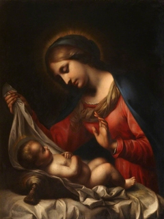 The Virgin adoring the Christ child by after Carlo Dolci