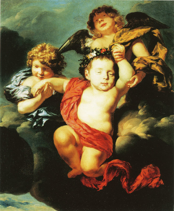 Two Angels Bearing a Dead Infant up to Heaven - c. 1675