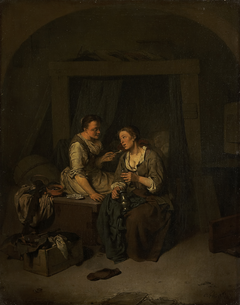 Two Maids Drinking and Smoking by Cornelis Pietersz Bega