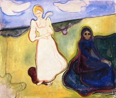 Two Women in a Landscape by Edvard Munch