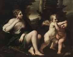 Venus mit zwei balgenden Amoretten by Annibale Carracci