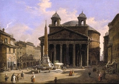 View of the Pantheon, Rome by Ippolito Caffi