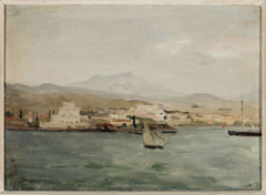 View of the port in Saloniki. From the journey to Palestine by Jan Ciągliński