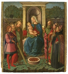 Virgin and Child Enthroned with Saints Sebastian, Andrew, Bernardino (?), Paul, Lawrence, and Augustine by Zanobi Machiavelli