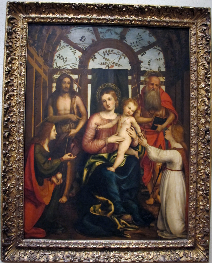 Virgin and Child, with Saints Mary Magdalene, John the Baptist, Jerome, and Catherine of Alexandria