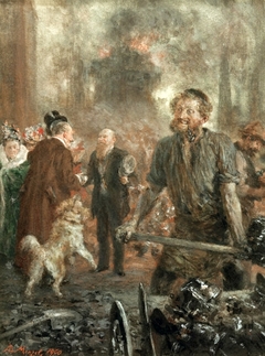 Visiting an Iron Rolling Mill by Adolph von Menzel