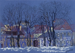 Winter Vilnius sketch
