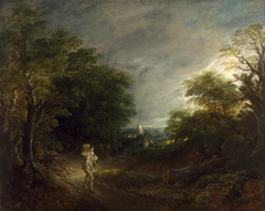 Wooded Landscape with a Woodcutter by Thomas Gainsborough