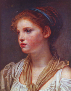 Young Girl with a Blue Ribbon by Jean-Baptiste Greuze